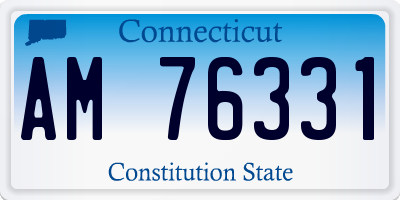 CT license plate AM76331