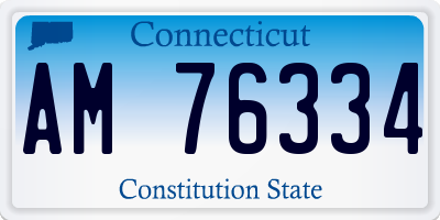 CT license plate AM76334