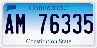 CT license plate AM76335