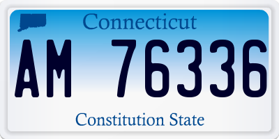 CT license plate AM76336