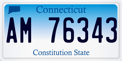 CT license plate AM76343