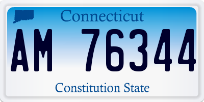 CT license plate AM76344