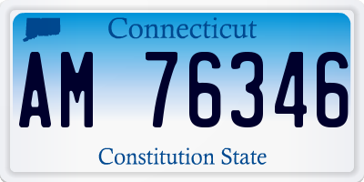 CT license plate AM76346