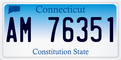CT license plate AM76351