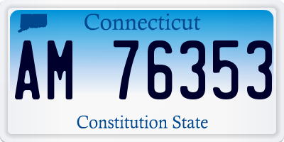 CT license plate AM76353