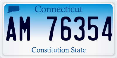 CT license plate AM76354