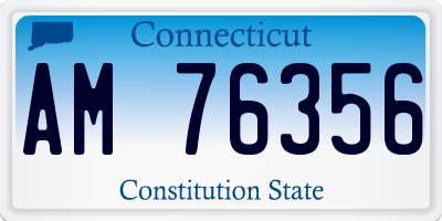 CT license plate AM76356