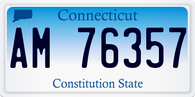 CT license plate AM76357