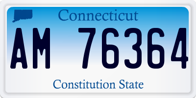 CT license plate AM76364