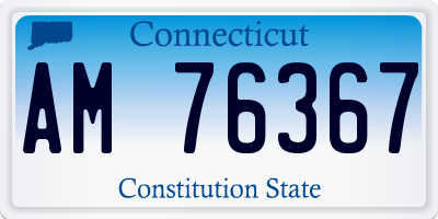 CT license plate AM76367