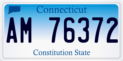 CT license plate AM76372
