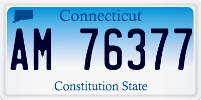 CT license plate AM76377