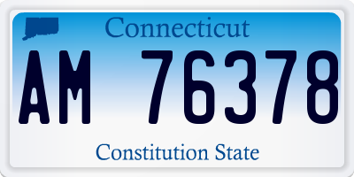CT license plate AM76378
