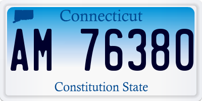 CT license plate AM76380