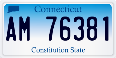 CT license plate AM76381