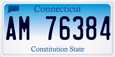 CT license plate AM76384