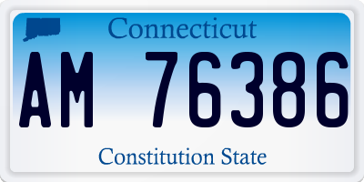 CT license plate AM76386