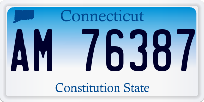 CT license plate AM76387