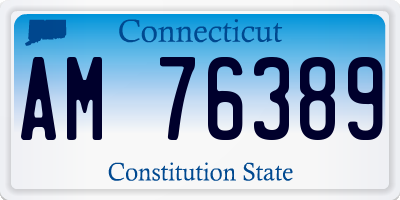 CT license plate AM76389