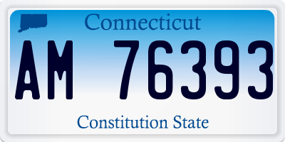 CT license plate AM76393