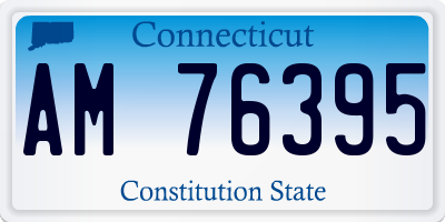CT license plate AM76395