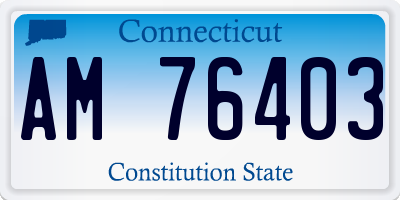 CT license plate AM76403
