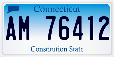 CT license plate AM76412