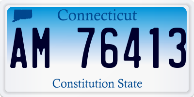 CT license plate AM76413