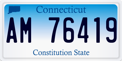 CT license plate AM76419
