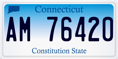 CT license plate AM76420