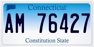 CT license plate AM76427