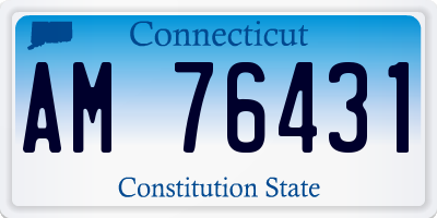 CT license plate AM76431