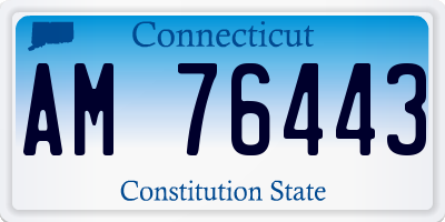 CT license plate AM76443