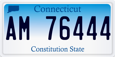 CT license plate AM76444