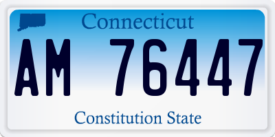 CT license plate AM76447