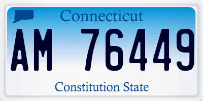CT license plate AM76449