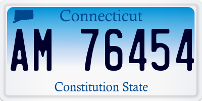 CT license plate AM76454