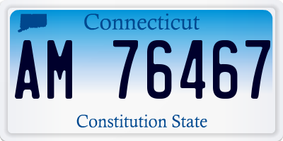 CT license plate AM76467