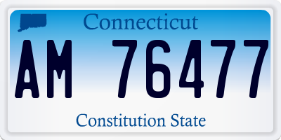 CT license plate AM76477