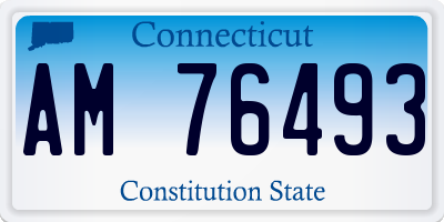 CT license plate AM76493