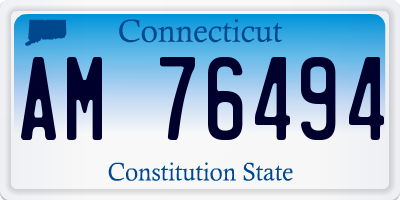 CT license plate AM76494