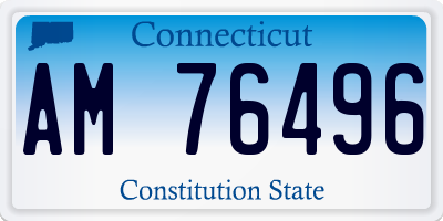CT license plate AM76496