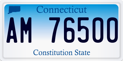 CT license plate AM76500