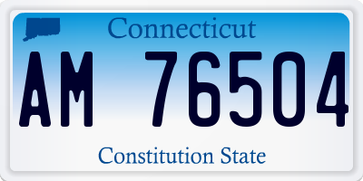 CT license plate AM76504