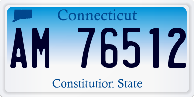 CT license plate AM76512