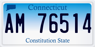 CT license plate AM76514