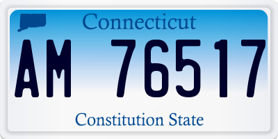 CT license plate AM76517