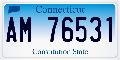 CT license plate AM76531