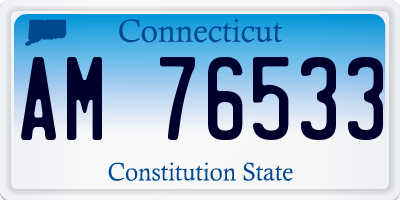 CT license plate AM76533