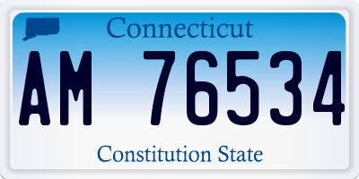 CT license plate AM76534